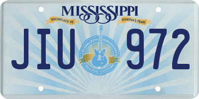 MS license plate JIU972