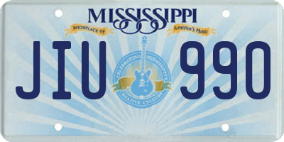 MS license plate JIU990