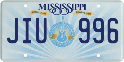 MS license plate JIU996