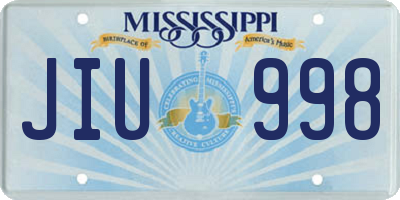 MS license plate JIU998