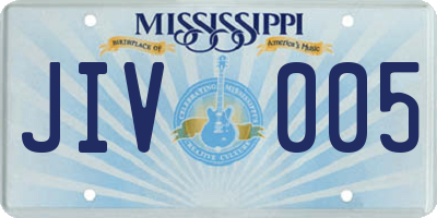 MS license plate JIV005