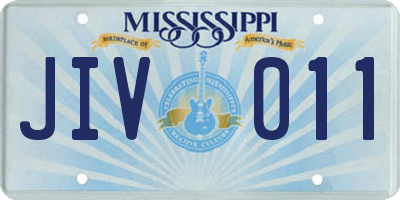 MS license plate JIV011