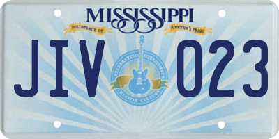 MS license plate JIV023