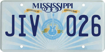 MS license plate JIV026