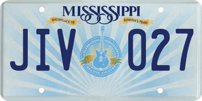 MS license plate JIV027