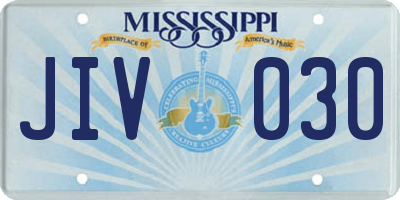 MS license plate JIV030