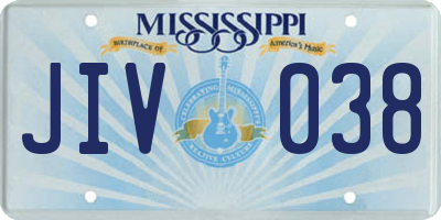 MS license plate JIV038