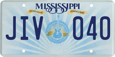 MS license plate JIV040