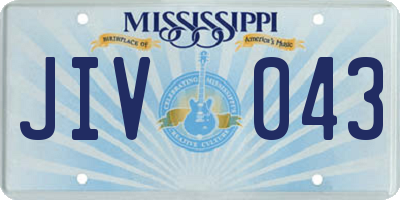 MS license plate JIV043
