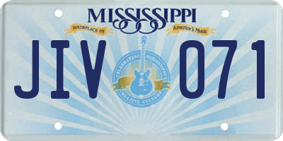MS license plate JIV071