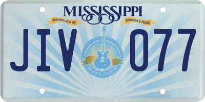 MS license plate JIV077
