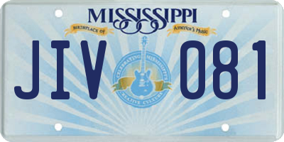 MS license plate JIV081