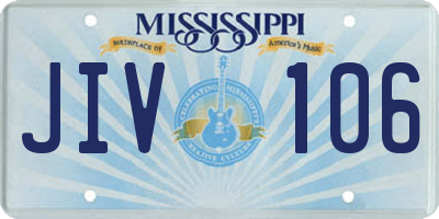 MS license plate JIV106