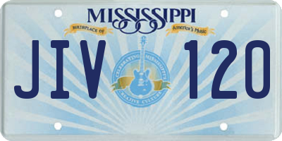 MS license plate JIV120
