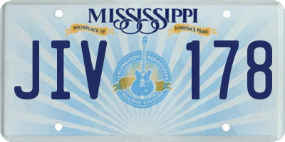MS license plate JIV178