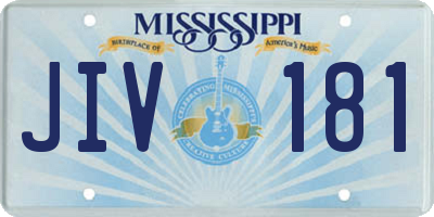 MS license plate JIV181