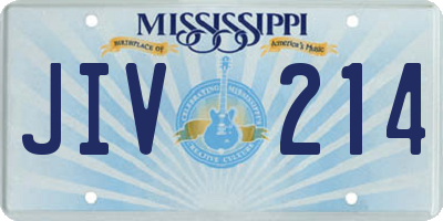 MS license plate JIV214