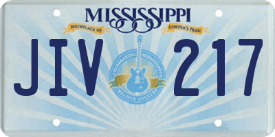 MS license plate JIV217