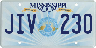 MS license plate JIV230