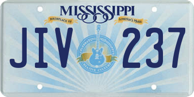 MS license plate JIV237