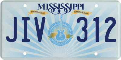 MS license plate JIV312