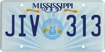 MS license plate JIV313