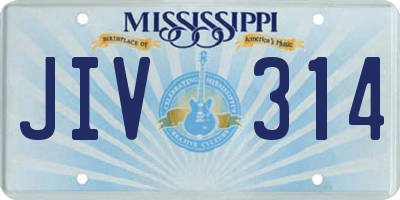 MS license plate JIV314