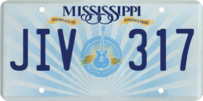 MS license plate JIV317