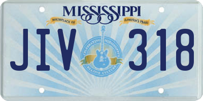 MS license plate JIV318