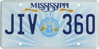 MS license plate JIV360
