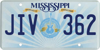 MS license plate JIV362