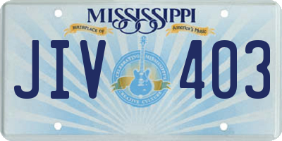 MS license plate JIV403