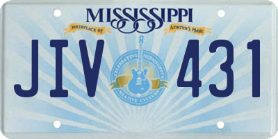 MS license plate JIV431
