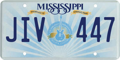 MS license plate JIV447