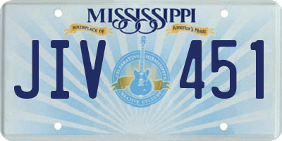 MS license plate JIV451