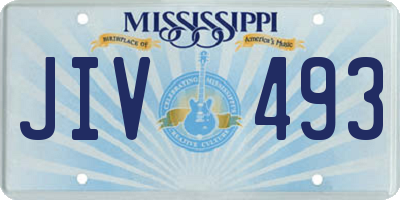 MS license plate JIV493