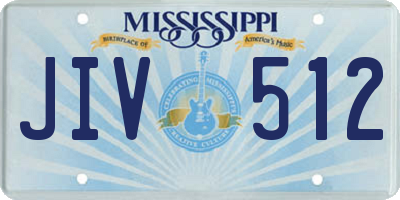 MS license plate JIV512