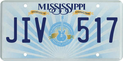MS license plate JIV517