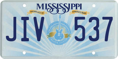 MS license plate JIV537