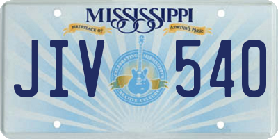 MS license plate JIV540