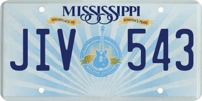 MS license plate JIV543