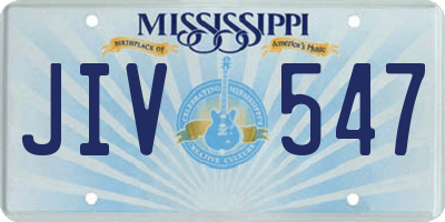 MS license plate JIV547