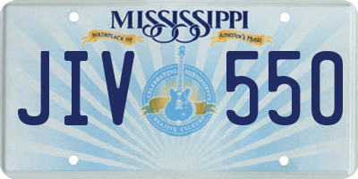 MS license plate JIV550