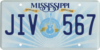 MS license plate JIV567