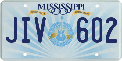 MS license plate JIV602