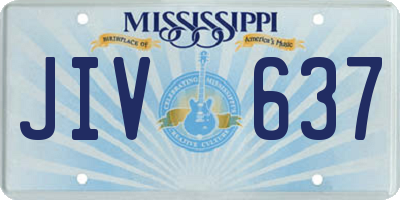 MS license plate JIV637