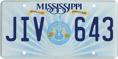 MS license plate JIV643