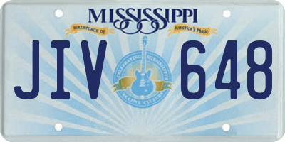MS license plate JIV648