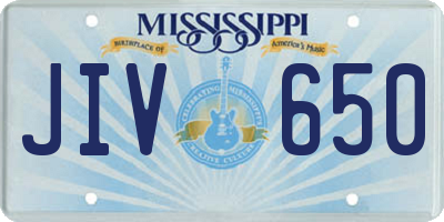 MS license plate JIV650