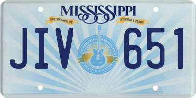 MS license plate JIV651